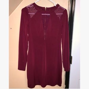 Express maroon long sleeve dress